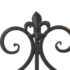 Sconces-Kirkland's Home Fleur Distressed Black Iron Sconce, 25 In.