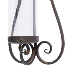Sconces-Kirkland's Home Fleur Distressed Black Iron Sconce, 31 In.
