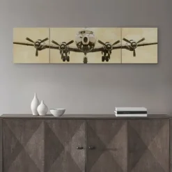 Canvas Art-Kirkland's Home Flight Design Canvas Art Prints, Set Of 3 Tan/Black