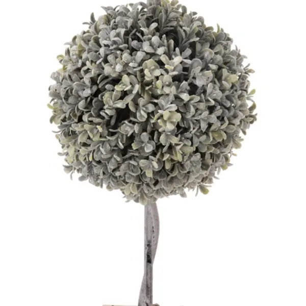 Trees & Topiaries-Kirkland's Home Flocked Double Ball Boxwood Bush In Wood Box Green/Brown