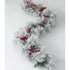 Arrangements & Greenery-Kirkland's Home Flocked Pine And Berry Garland White