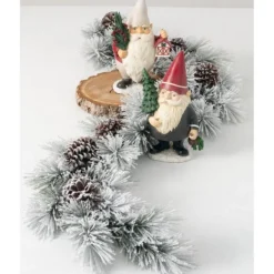 Arrangements & Greenery-Kirkland's Home Flocked Pine And Pine Cone Garland White/Brown