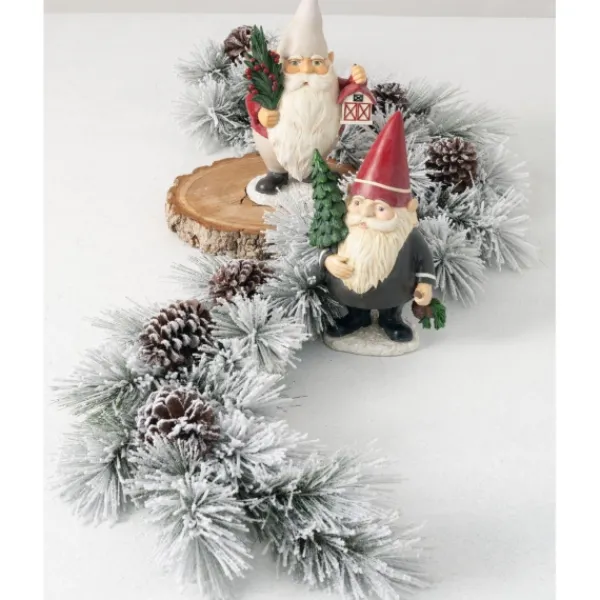 Arrangements & Greenery-Kirkland's Home Flocked Pine And Pine Cone Garland White/Brown
