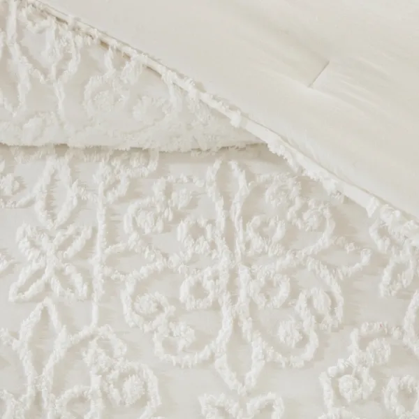 Comforters-Kirkland's Home Floral Full/Queen 4-Pc. Comforter Set White