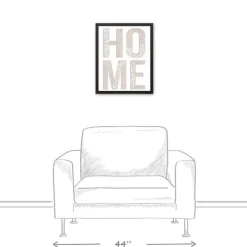 Wall Quotes & Signs-Kirkland's Home Floral Home Black Framed Canvas Art Print Black/White/Gray