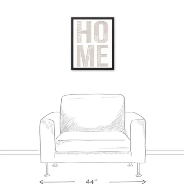 Wall Quotes & Signs-Kirkland's Home Floral Home Black Framed Canvas Art Print Black/White/Gray
