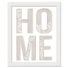 Wall Quotes & Signs-Kirkland's Home Floral Home White Framed Canvas Art Print White/Gray