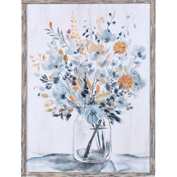 Framed Art-Kirkland's Home Floral In A Jar I Framed Wall Art Print Gray