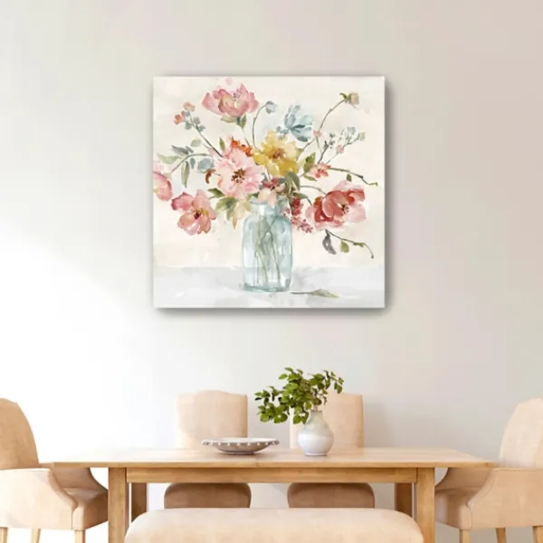 Canvas Art-Kirkland's Home Floral In Transparent Bottle Canvas Art Print White