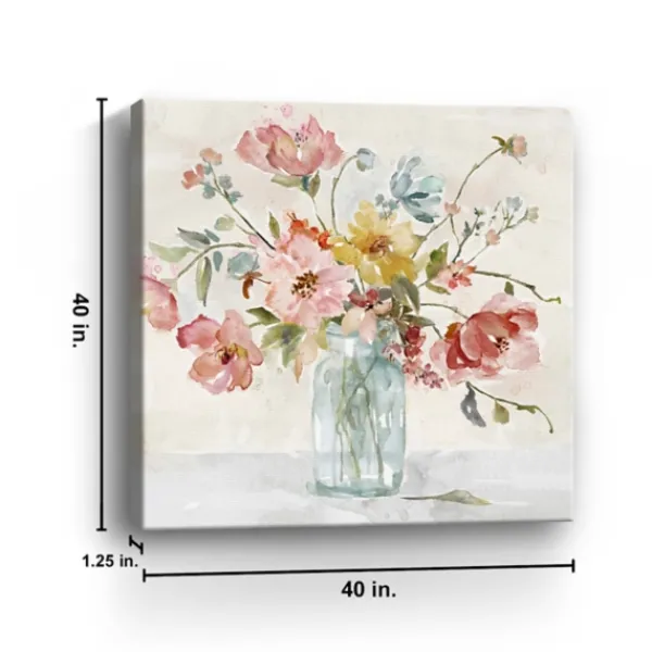 Canvas Art-Kirkland's Home Floral In Transparent Bottle Canvas Art Print White