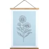 Wall Plaques-Kirkland's Home Floral Print Hanger Frame Wall Plaque Blue