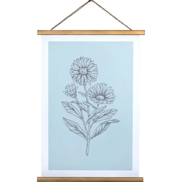Wall Plaques-Kirkland's Home Floral Print Hanger Frame Wall Plaque Blue