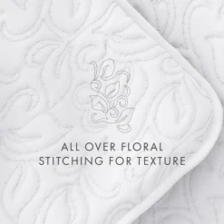 Quilts-Kirkland's Home Floral Stitch 2-Pc. Twin Quilt Set White