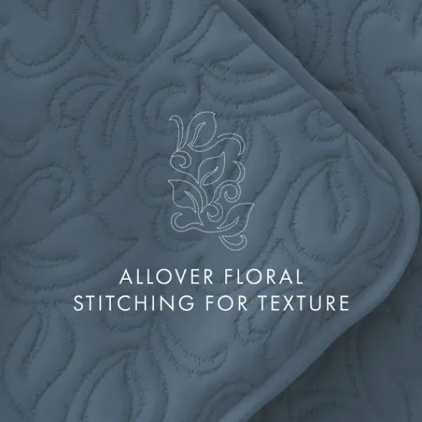 Quilts-Kirkland's Home Floral Stitch 2-Pc. Twin Quilt Set Blue