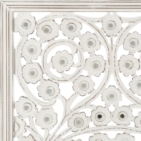 Wall Plaques-Kirkland's Home Floral Wood Plaque, 48X28 In. White