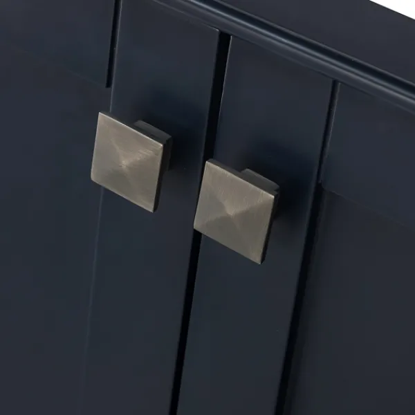 Bathroom Furniture-Kirkland's Home Florence Navy Wood Backsplash Sink Vanity Blue