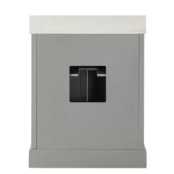 Bathroom Furniture-Kirkland's Home Florence Wood Backsplash Sink Vanity Gray