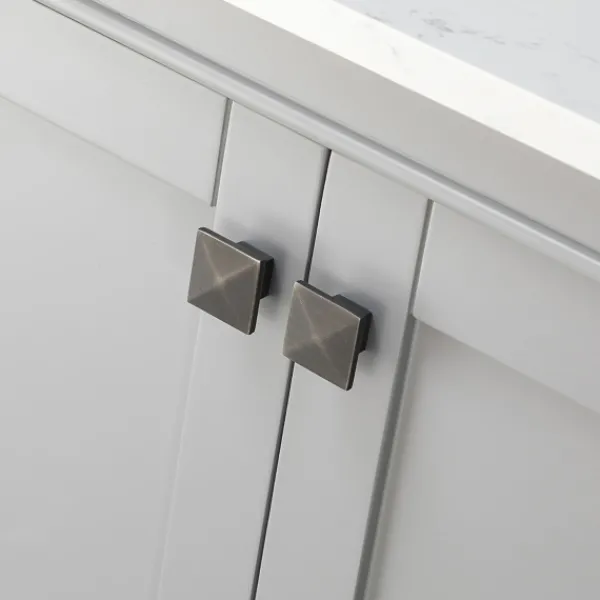 Bathroom Furniture-Kirkland's Home Florence Wood Backsplash Sink Vanity Gray