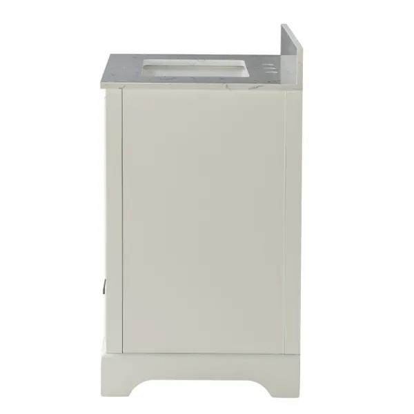 Bathroom Furniture-Kirkland's Home Florence Wood Backsplash Sink Vanity White