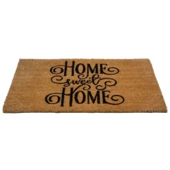 Doormats-Kirkland's Home Flourish Script Home Sweet Home Coir Doormat Brown/Black