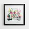 Framed Art-Kirkland's Home Flower Bed Pickup Truck Framed Art Print White/Black/Multi