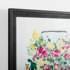 Framed Art-Kirkland's Home Flower Bed Pickup Truck Framed Art Print White/Black/Multi