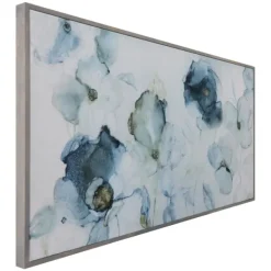 Framed Art-Kirkland's Home Flowering Indigo Floral Framed Art Print Blue/White/Black