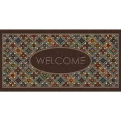 Doormats-Kirkland's Home Flowery Tiles Entry Doormat Brown