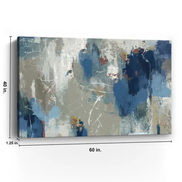 Canvas Art-Kirkland's Home Fluttered Giclee Canvas Art Print Gray/Blue