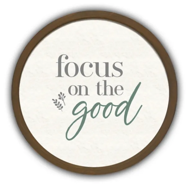 Wall Quotes & Signs-Kirkland's Home Focus On The Good Round Framed Plaque Brown