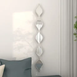 Decorative Mirrors-Kirkland's Home Foil Slim Stacked Teardrops Wall Mirror Silver