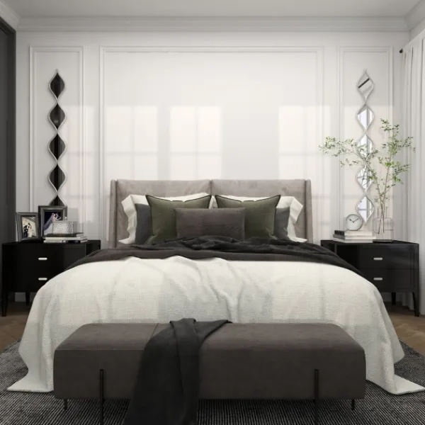 Decorative Mirrors-Kirkland's Home Foil Slim Stacked Teardrops Wall Mirror Silver