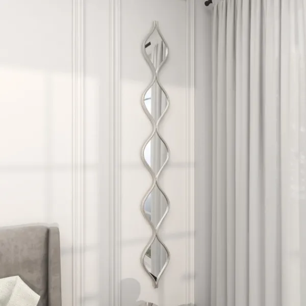 Decorative Mirrors-Kirkland's Home Foil Slim Stacked Teardrops Wall Mirror Silver