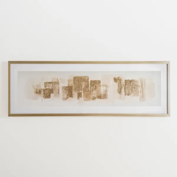 Framed Art-Kirkland's Home Foil Strokes Embossed Framed Art Print Gold
