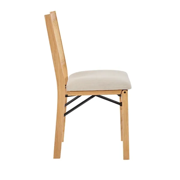 Accent Chairs-Kirkland's Home Folding Rat Cane Back Cushioned Chair Tan