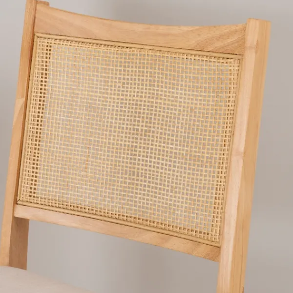 Accent Chairs-Kirkland's Home Folding Rat Cane Back Cushioned Chair Tan