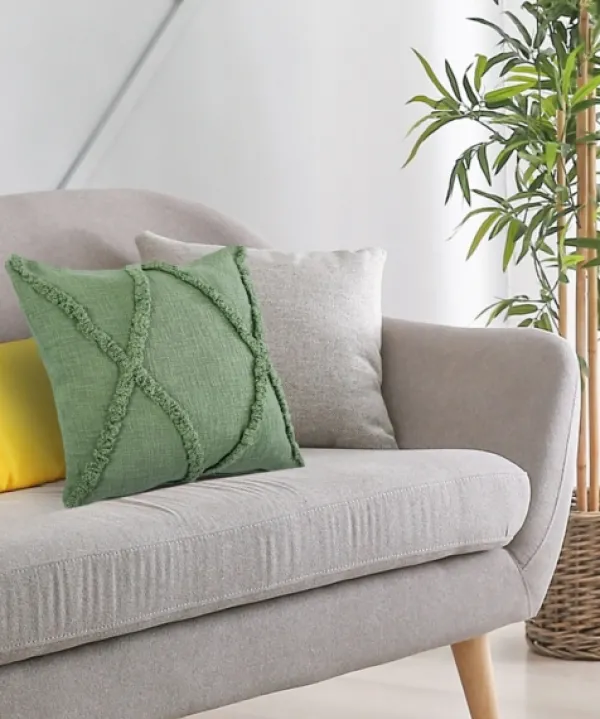 Pillows-Kirkland's Home Forest Fringe Diamond Pillow, 20 In. Green