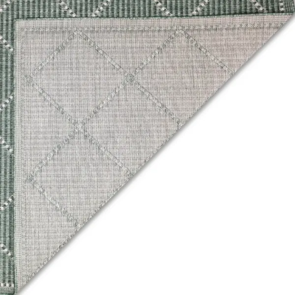 Outdoor Rugs-Kirkland's Home Forest Geo Lattice Outdoor Area Rug, 6X9 Green
