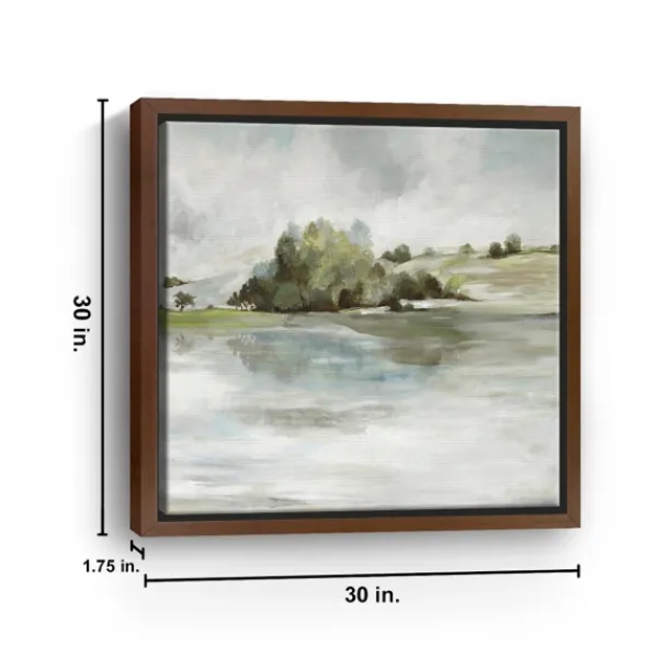 Framed Art-Kirkland's Home Forest Look Out Framed Canvas Art Print Gray/White/Green