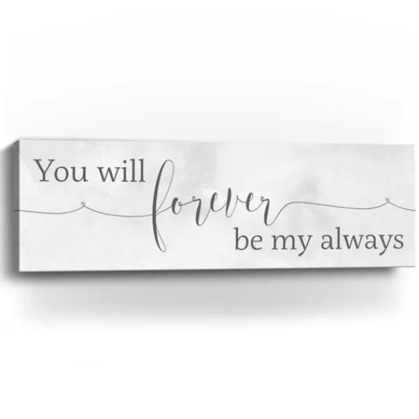 Wall Quotes & Signs-Kirkland's Home Forever Be My Always Canvas Art Print White/Gray