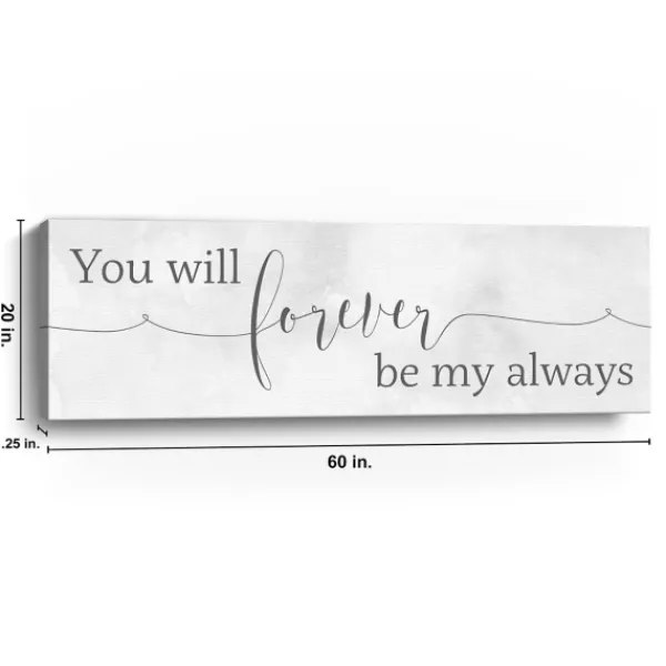 Wall Quotes & Signs-Kirkland's Home Forever Be My Always Canvas Art Print White/Gray