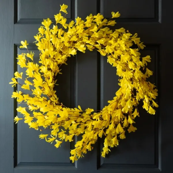 Wreaths-Kirkland's Home Forsythia Flowers Wreath Yellow