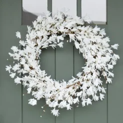 Wreaths-Kirkland's Home Forsythia Flowers Wreath White