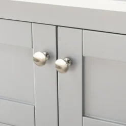 Bathroom Furniture-Kirkland's Home Foster Wood Backsplash Sink Vanity Gray