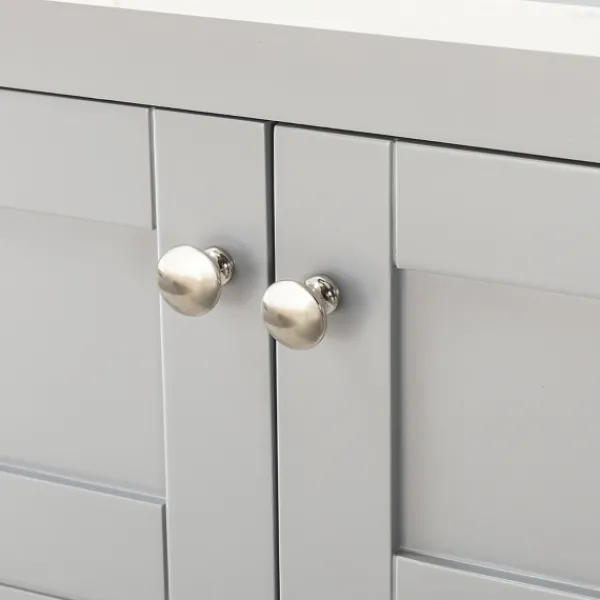 Bathroom Furniture-Kirkland's Home Foster Wood Backsplash Sink Vanity Gray