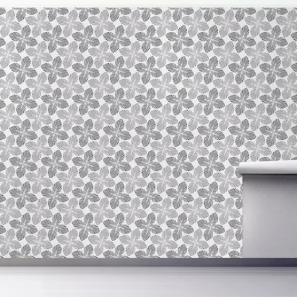 Wall Murals & Wall Decals-Kirkland's Home Four-Leafed Pattern Peel And Stick Wall Mural Black/White