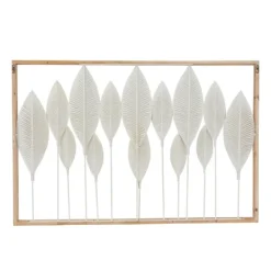 Wall Plaques-Kirkland's Home Framed Cut-Out Leaves Wall Plaque White