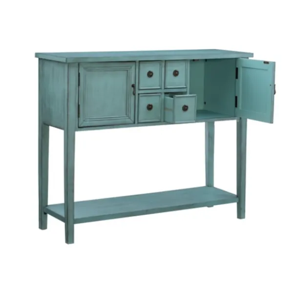 Console Tables-Kirkland's Home Franny Distressed Console Table Blue