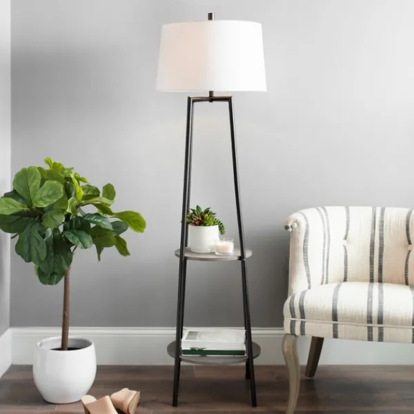 Floor Lamps-Kirkland's Home Freemont 2-Tier Shelf Floor Lamp White