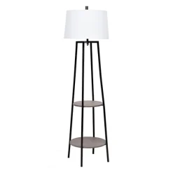 Floor Lamps-Kirkland's Home Freemont 2-Tier Shelf Floor Lamp White